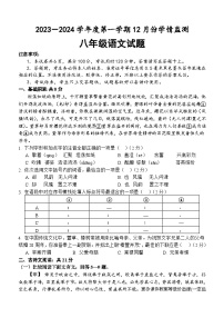 山东省济宁市金乡县2023-2024学年八年级上学期12月月考语文试题(1)