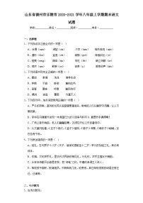 山东省德州市乐陵市2020-2021学年八年级上学期期末语文试题