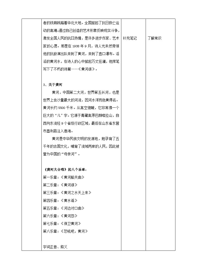 第5课 《黄河颂》教案第2页