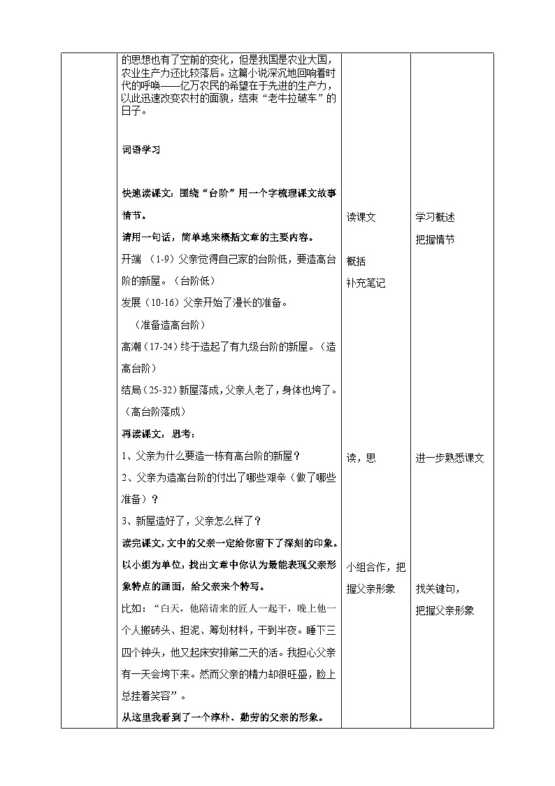 统编版语文七下 第12课《台阶》（第一课时）教案02