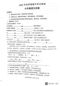 江苏省盐城市大丰区2022-2023学年七年级上学期期中考试语文试题