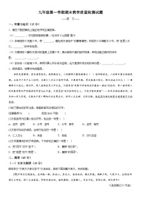 吉林省大安市2023-2024学年九年级上册期末语文试题（含解析）