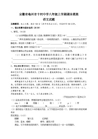 安徽省亳州市十河中学2023—2024学年八年级上学期期末模拟语文试题