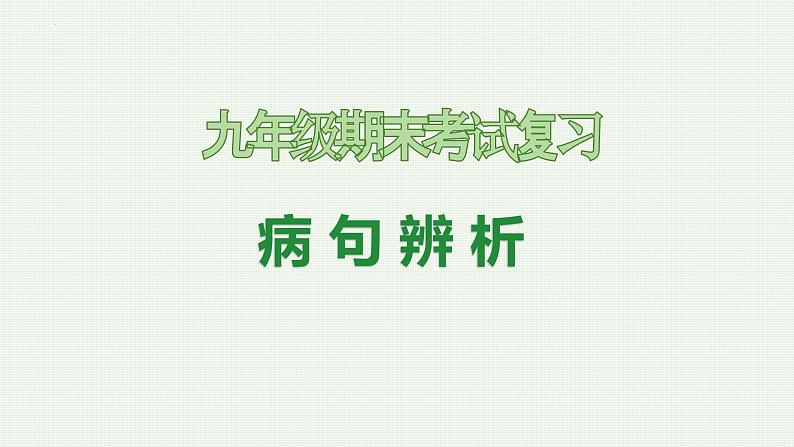 专题03：病句（考点串讲）-2023-2024学年九年级语文上学期期末考点大串讲（统编版）课件PPT01
