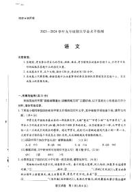 河南省新乡市2023-2024学年九年级期末语文试题（无答案）
