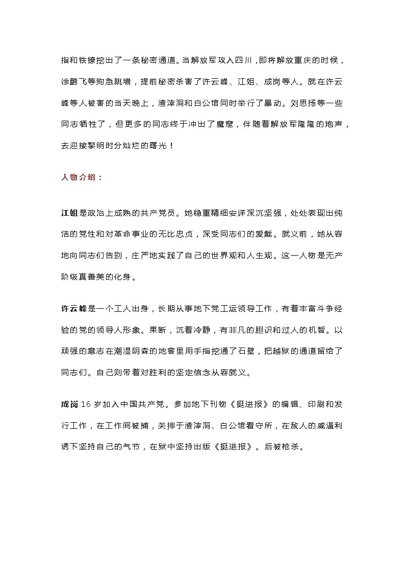 初中语文《红岩》名著导读及练习题第3页