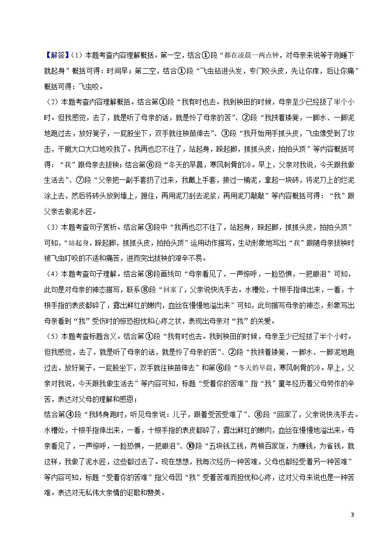 09寒假作业（记叙文阅读）-2023-2024学年七年级上册语文寒假作业专题(全国通用)03