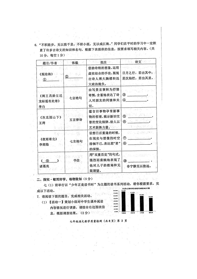 广西壮族自治区防城港市2022-2023学年七年级上学期期末语文试题03