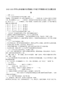 2022-2023学年山东省德州市武城县八年级下学期期末语文试题及答案