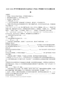 2023-2024学年河南省洛阳市宜阳县八年级上学期期中语文试题及答案