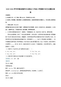 2023-2024学年河南省漯河市召陵区八年级上学期期中语文试题及答案