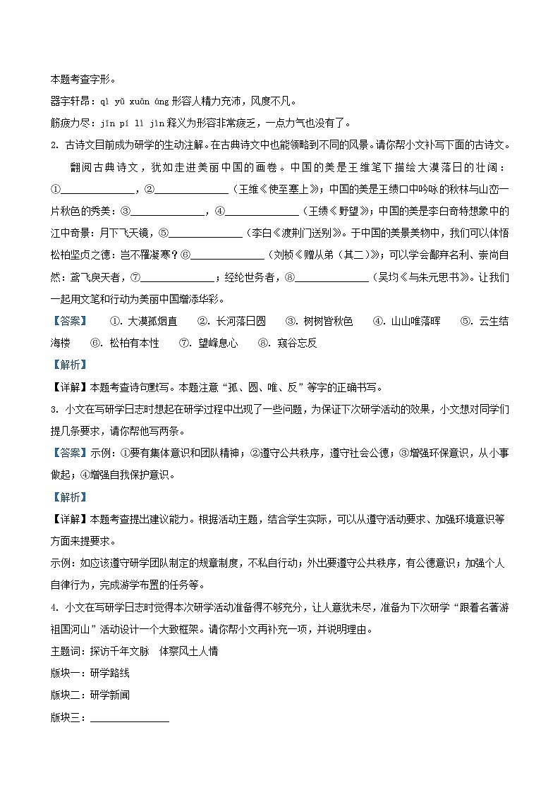 2023-2024学年河南省漯河市召陵区八年级上学期期中语文试题及答案02