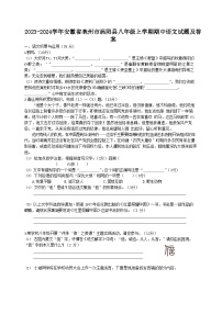 2023-2024学年安徽省亳州市涡阳县八年级上学期期中语文试题及答案
