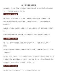 中考语文复习专题精讲+12个中考满分作文开头