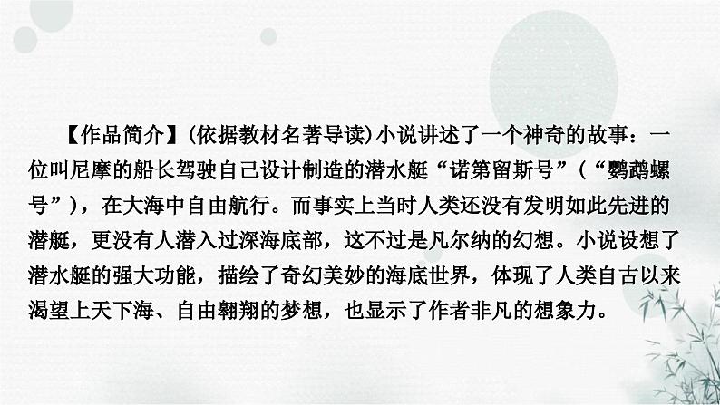 中考语文复习综合学习专题二名著阅读四《海底两万里》课件第5页