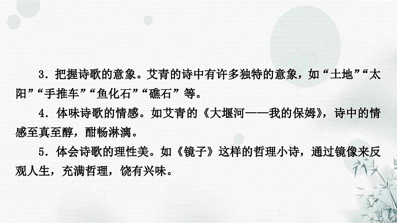 中考语文复习综合学习专题二名著阅读九《艾青诗选》课件第3页