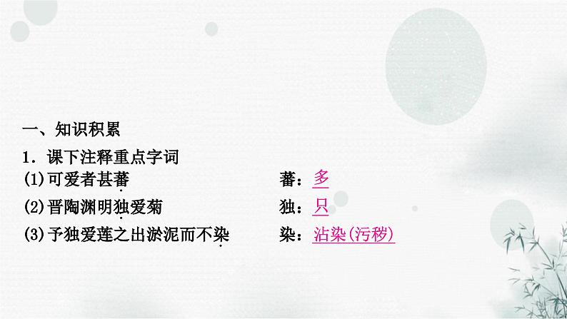 中考语文复习文言文爱莲说课件06