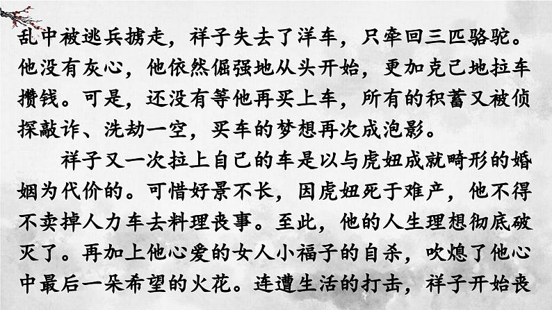 统编版七年级语文下册课件 第三单元 名著导读：《骆驼祥子》圈点与批注第5页