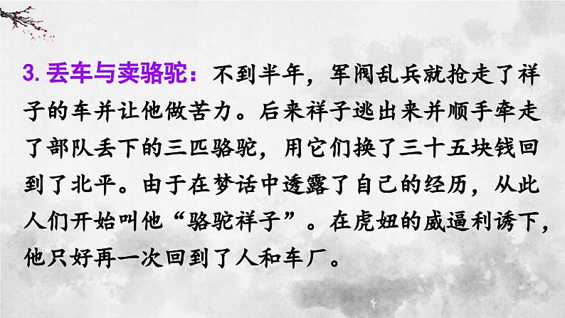 统编版七年级语文下册课件 第三单元 名著导读：《骆驼祥子》圈点与批注第8页