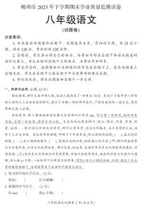 湖南省郴州市苏仙区2023-2024学年八年级上学期1月期末语文试题含答案