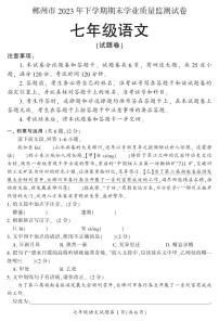 湖南省郴州市苏仙区2023-2024学年七年级上学期1月期末语文试题含答案