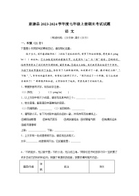广西壮族自治区柳州市鹿寨县2023-2024学年七年级（上）期末语文试题（含解析）