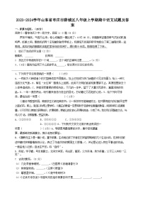 2023-2024学年山东省枣庄市薛城区八年级上学期期中语文试题及答案