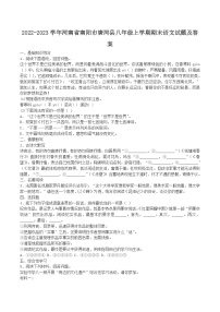 2022-2023学年河南省南阳市唐河县八年级上学期期末语文试题及答案