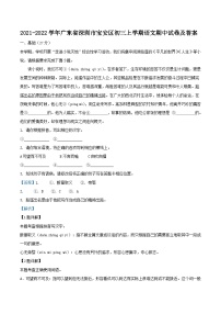 2021-2022学年广东省深圳市宝安区初三上学期语文期中试卷及答案