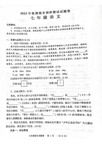 河南省南阳市宛城区2023-2024学年七年级上学期1月期末考试语文试题