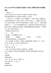 2022-2023学年江苏省扬州市高邮市九年级上学期语文期中考试题及答案