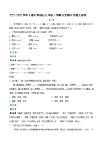 2022-2023学年天津市东丽区九年级上学期语文期末试题及答案