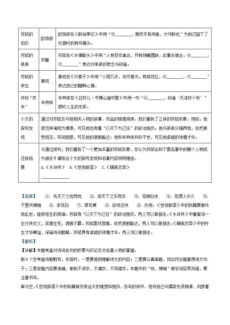 2022-2023学年浙江省杭州市西湖区九年级上学期语文期末试题及答案03