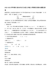 2022-2023学年浙江省台州市天台县九年级上学期语文期末试题及答案
