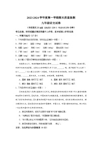 辽宁省大连市中山区2023-2024学年九年级上册期末语文试题（含解析）