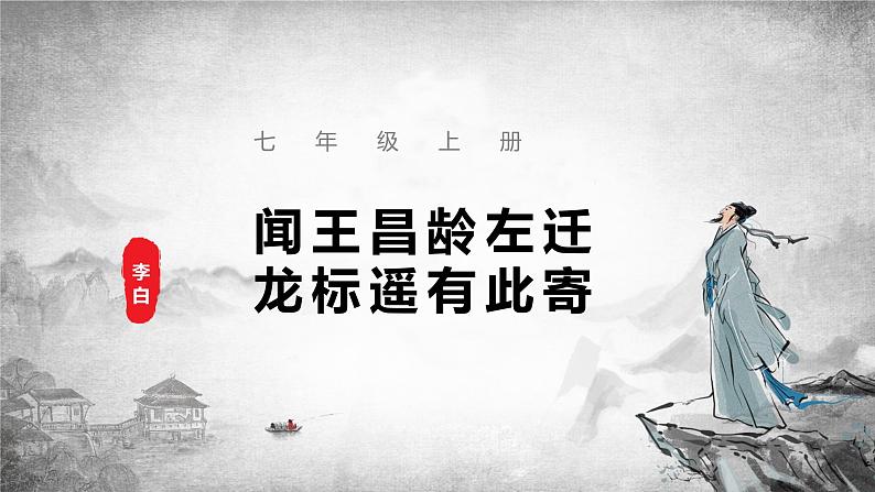 第4课《古代诗歌四首》（闻王昌龄左迁龙标遥有此寄）（教学课件）-2024-2025学年七年级语文上册同步备课精品课件+导学案+教学设计+同步练习（部编版）第1页