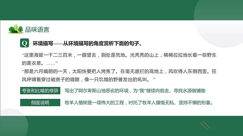 第十三课《植树的牧羊人》第二课时（教学课件）-2024-2025学年七年级语文上册同步备课精品课件+导学案+教学设计+同步练习（部编版）04