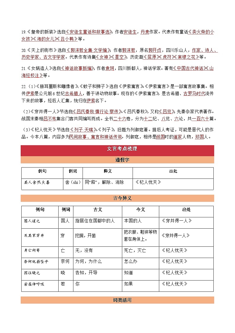第六单元（知识清单）-2024-2025学年七年级语文上册同步备课精品课件+导学案+教学设计+同步练习（部编版）02
