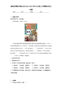 湖南省衡阳市衡山县2023-2024学年七年级上学期期末语文试题(含答案)