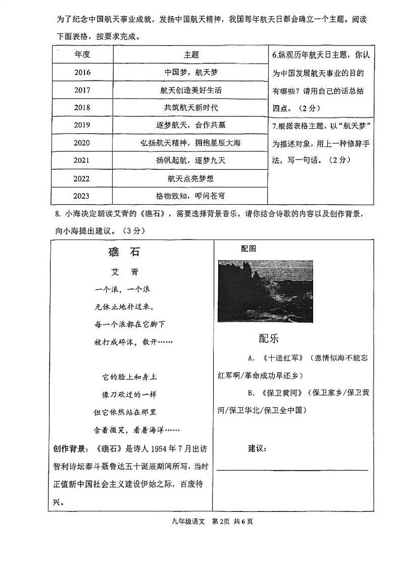 广东省江门市江海区2023-2024学年九年级上学期期末考试语文试题02