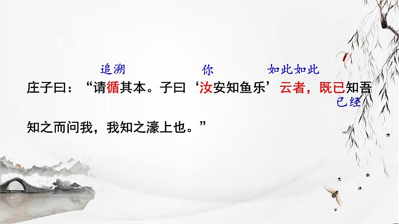 部编版初中语文八年级下册21.庄子二则庄子与惠子游于濠梁之上 课件第4页