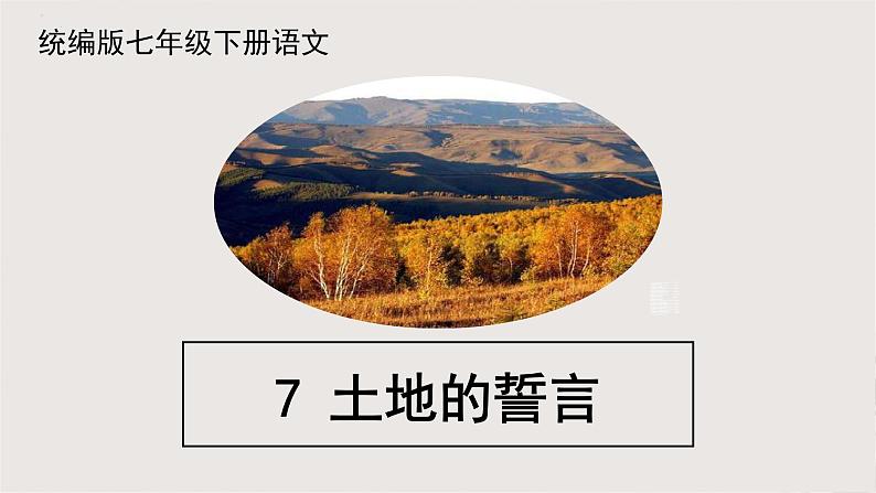 部编版语文七年级下册 8《土地的誓言》 同步课件01