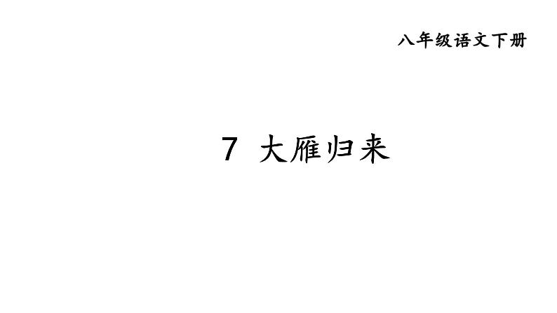 部编版语文八年级下册 第7课《大雁归来》 同步课件01