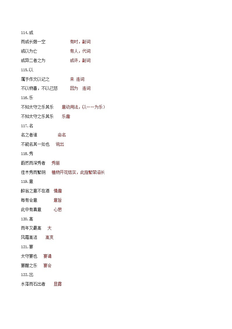 专题10  文言文一词多义（四） 2024年中考语文文言文知识清单（统编版）02