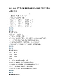 2021-2022学年四川省成都市高新区九年级上学期语文期末试题及答案
