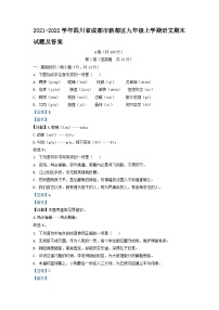 2021-2022学年四川省成都市新都区九年级上学期语文期末试题及答案