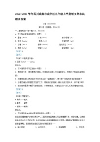 2022-2023学年四川成都市成华区九年级上学期语文期末试题及答案