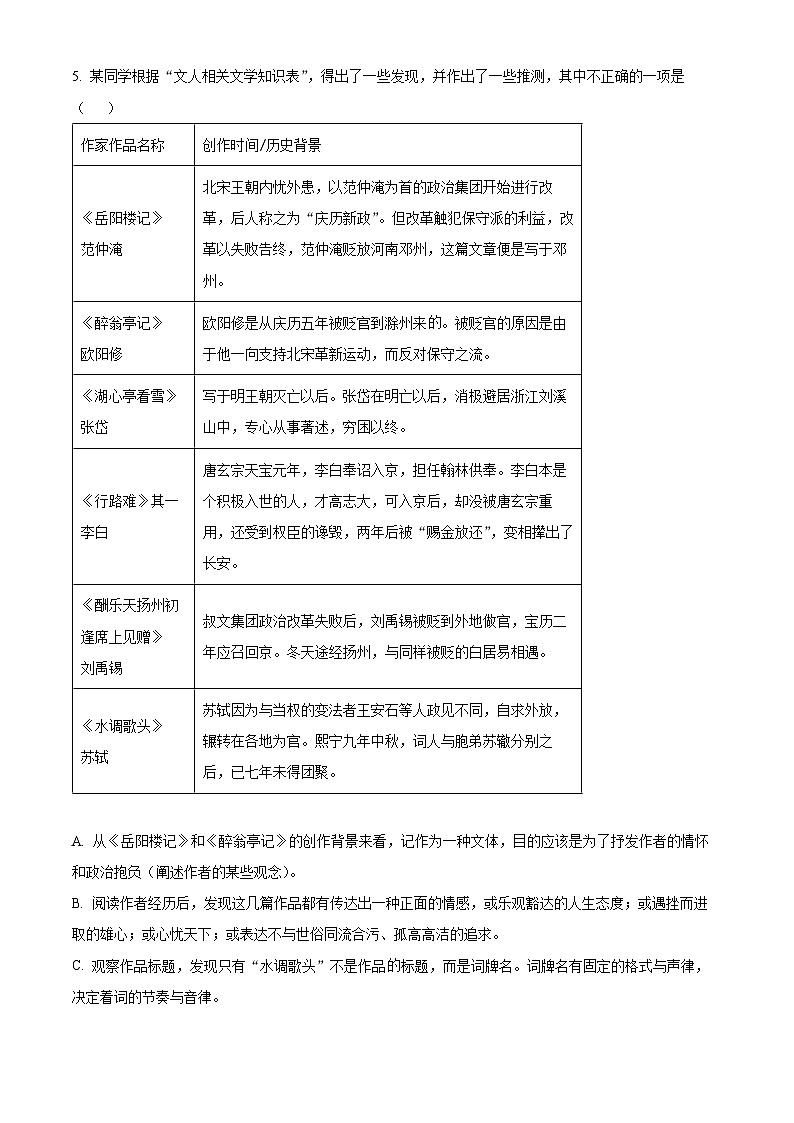 2023-2024学年湖南省长沙市湘郡未来实验学校九年级上学期第一次月考语文试题03
