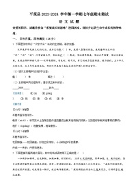 21，山东省德州市平原县2023-2024学年七年级上学期期末语文试题
