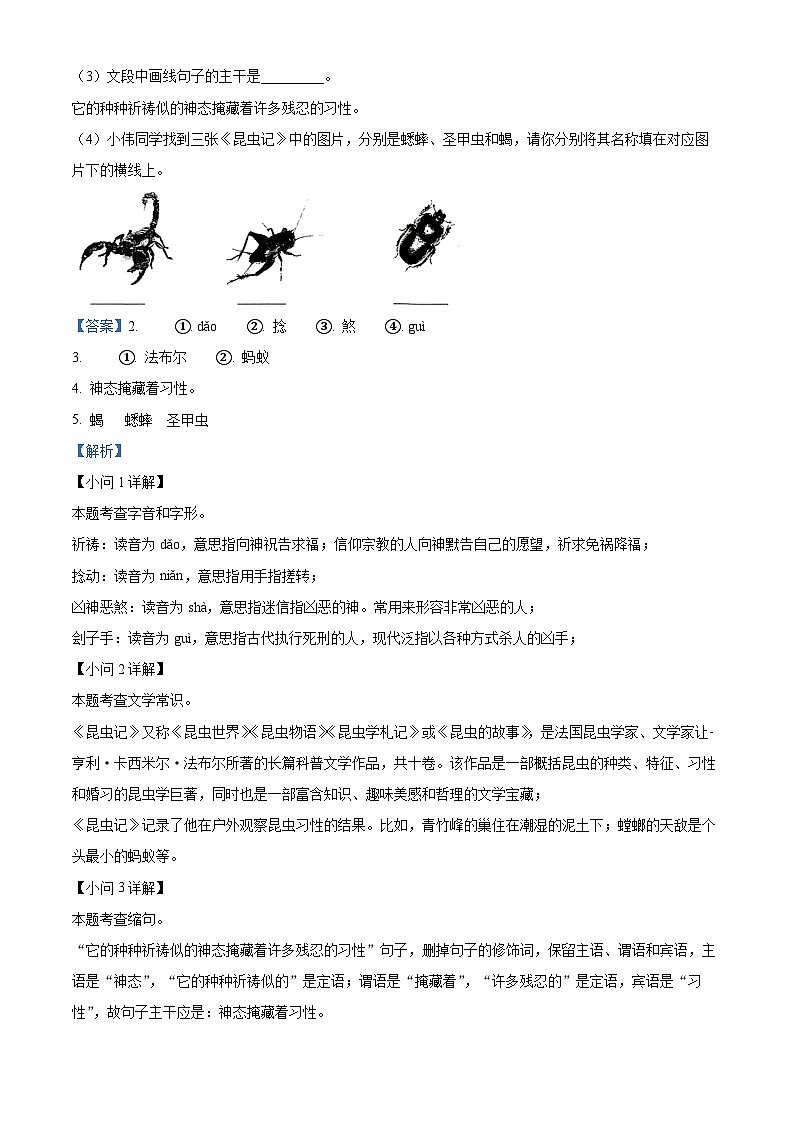 安徽省滁州市全椒县2023-2024学年八年级上学期期末语文试题02